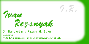 ivan rezsnyak business card